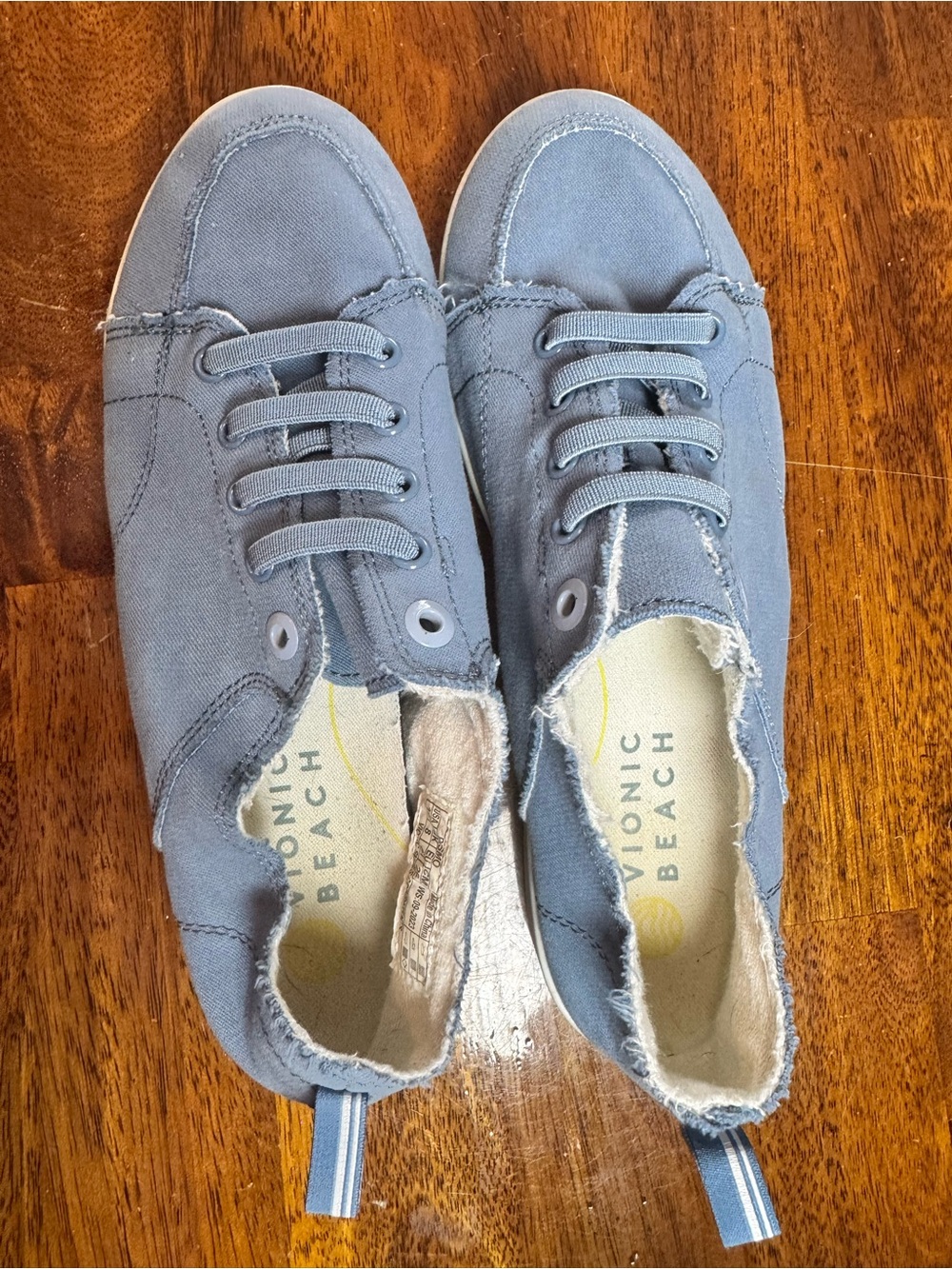Vionic Women's Canvas Slip-On Sneakers in Slate Blue